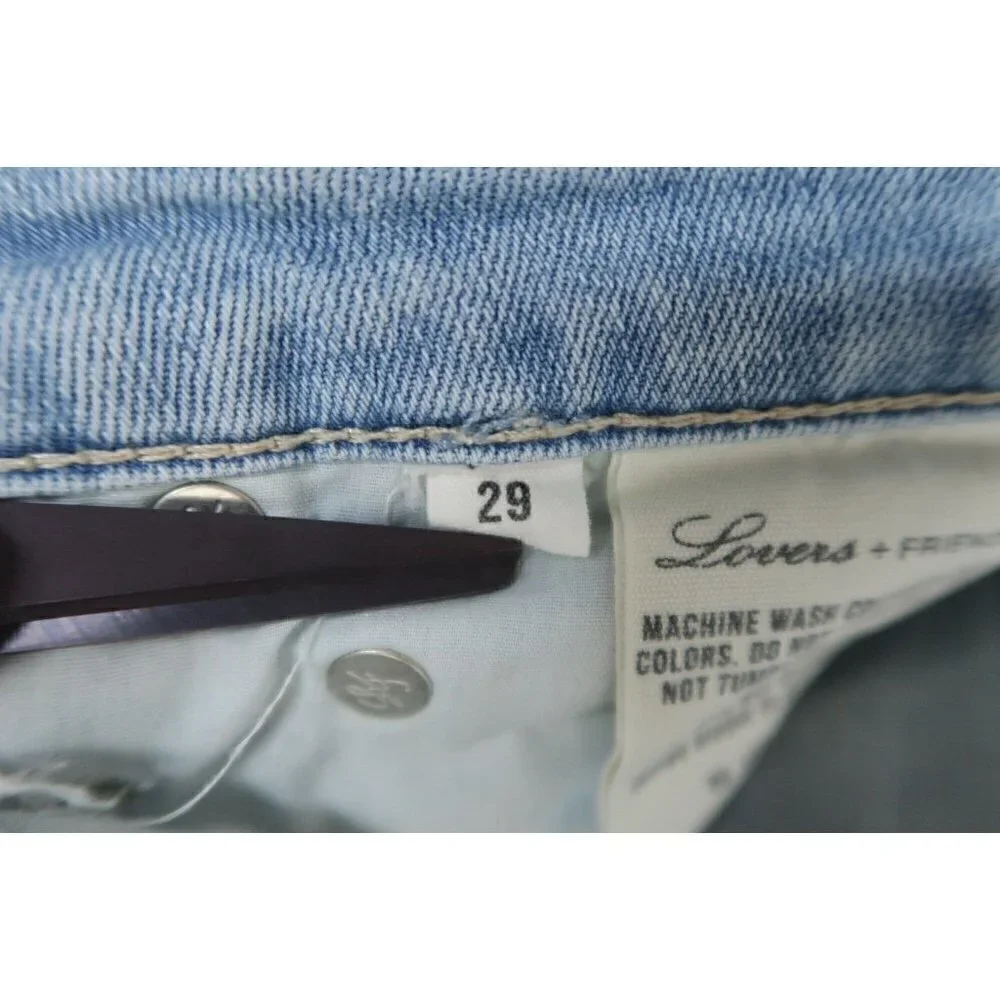 Lovers + Friends Logan Jeans Light Wash Distressed Destroyed Tapered Women's 29